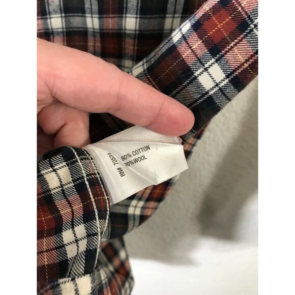 Orvis Shirt Mens Medium Luxury Flannel Brown Gray Plaid Button Up Long Sleeve - Picture 9 of 10